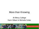 More than Knowing - slide 1