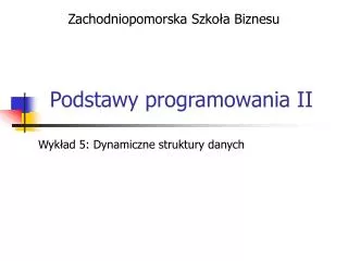 podstawy programowania ii