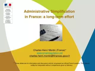 Administrative Simplification in France: a long-term effort