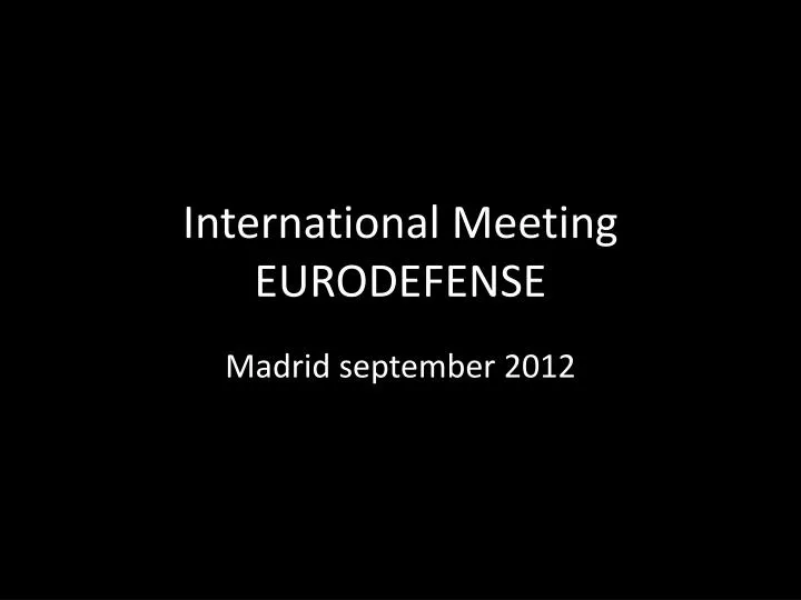 international meeting eurodefense