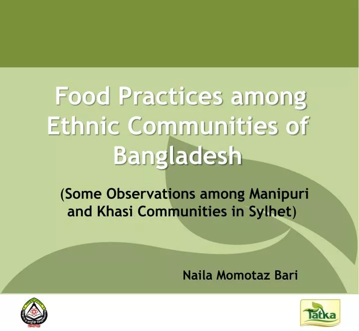 food practices among ethnic communities of bangladesh
