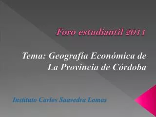 foro estudiantil 2011
