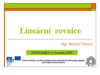 line rn rovnice
