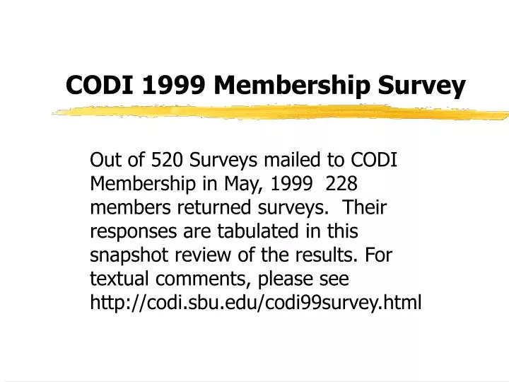 codi 1999 membership survey