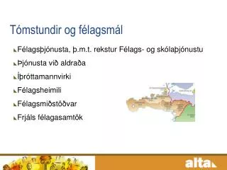 t mstundir og f lagsm l