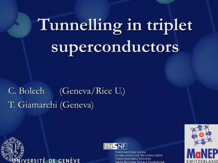 tunnelling in triplet superconductors