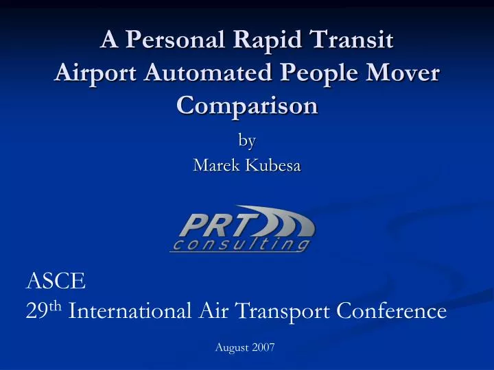 a personal rapid transit airport automated people mover comparison