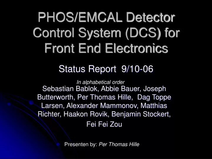 phos emcal detector control system dcs for front end electronics