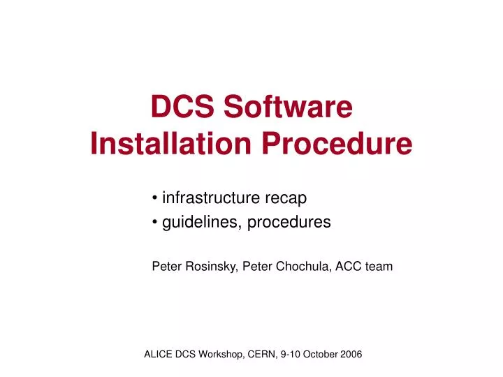 dcs software installation procedure