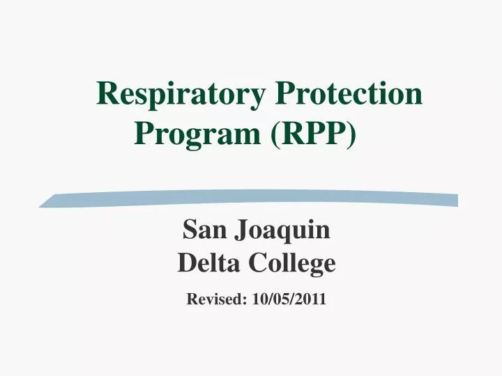 respiratory protection program rpp