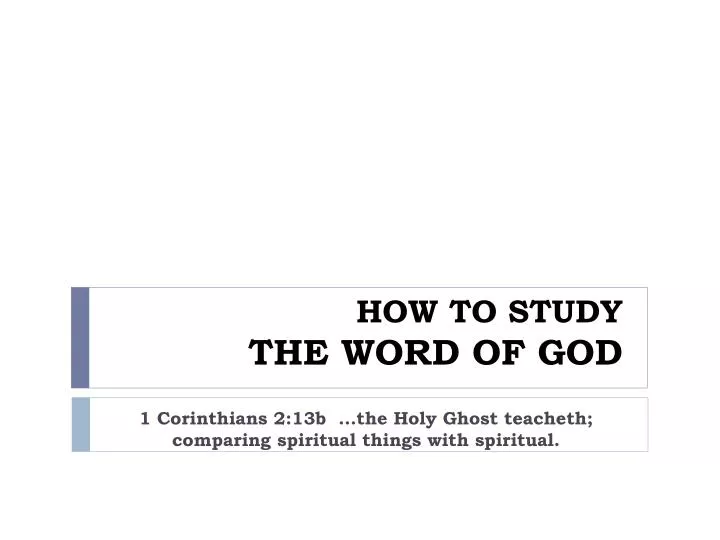 how to study the word of god