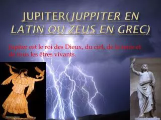 jupiter juppiter en latin ou z eus en grec