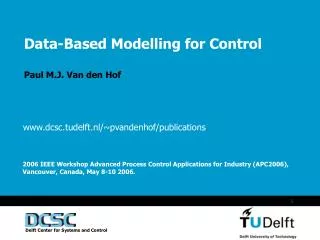 Data-Based Modelling for Control