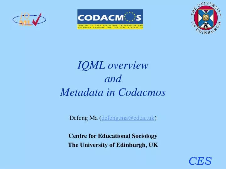 iqml overview and metadata in codacmos