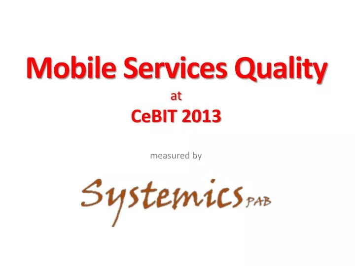 mobile services quality at cebit 2013