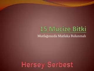 15 mucize bitki