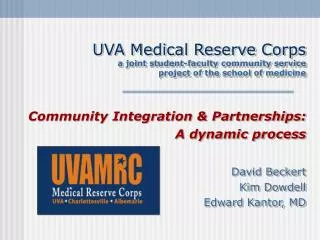 Community Integration &amp; Partnerships: A dynamic process David Beckert Kim Dowdell