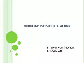 mobilita individuale alunni