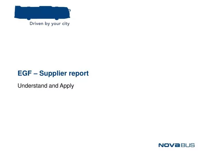egf supplier report