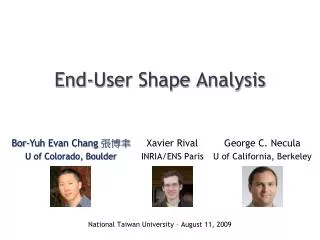 End-User Shape Analysis