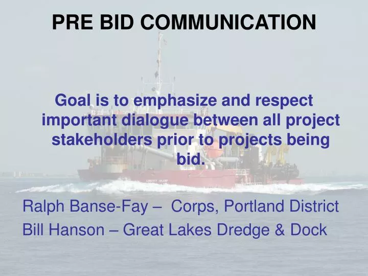 pre bid communication