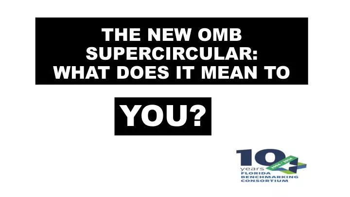 the new omb supercircular what does it mean to