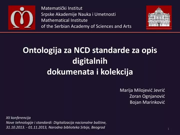 ontologija za ncd standarde za opis digitalnih dokumenata i kolekcija