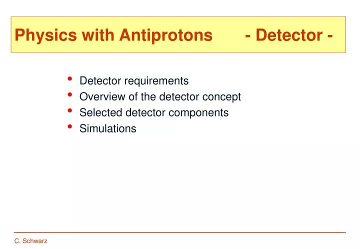 physics with antiprotons detector
