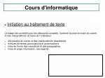 Cours d'informatique - slide 1