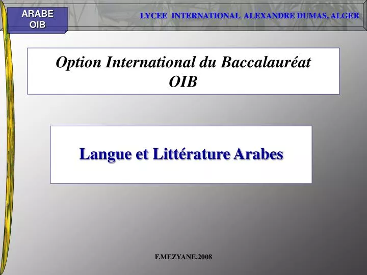 option international du baccalaur at oib
