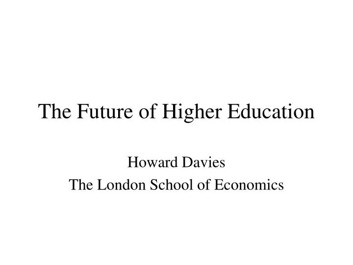 the future of higher education