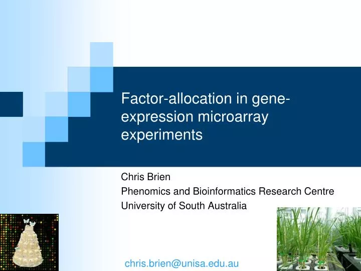 factor allocation in gene expression microarray experiments