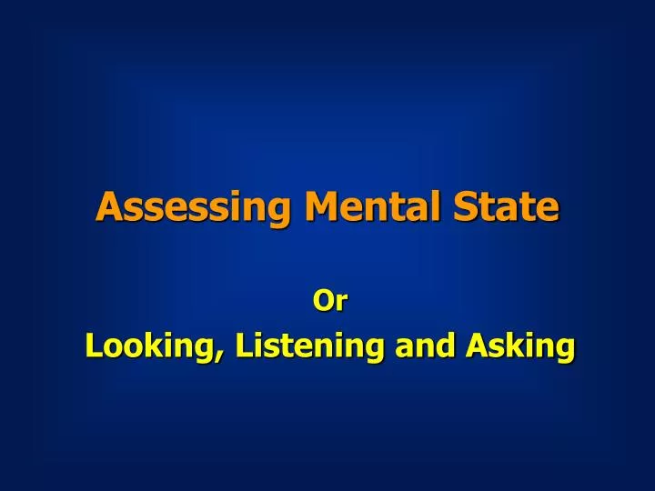 assessing mental state