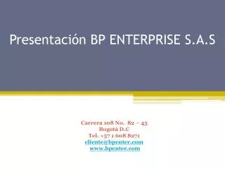 presentaci n bp enterprise s a s