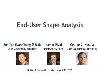 End-User Shape Analysis