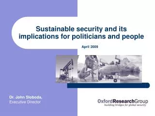 Sustainable security and its implications for politicians and people