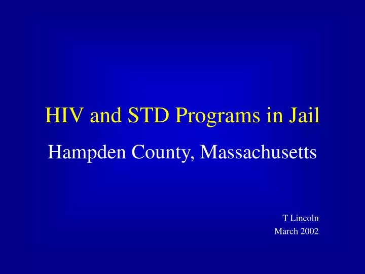 hiv and std programs in jail