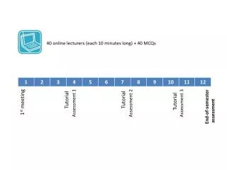 40 online lecturers (each 10 minutes long) + 40 MCQs