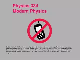 Physics 334 Modern Physics