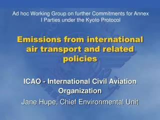 Emissions from international air transport and related policies