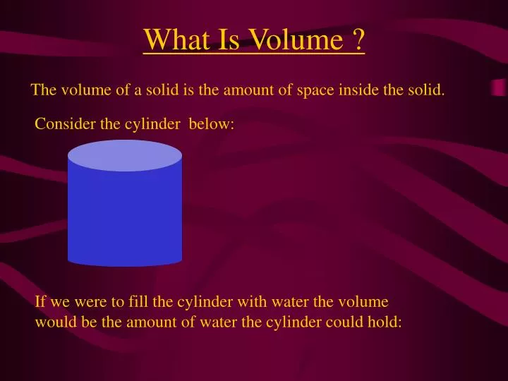 what is volume