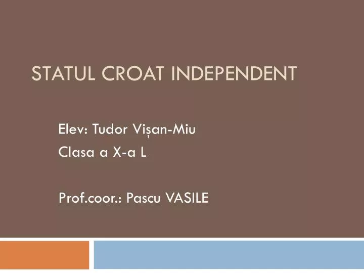 statul croat independent