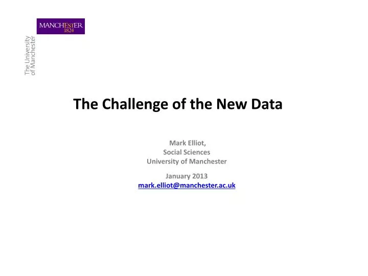 the challenge of the new data