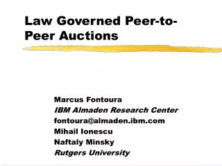 Law Governed Peer-to-Peer Auctions