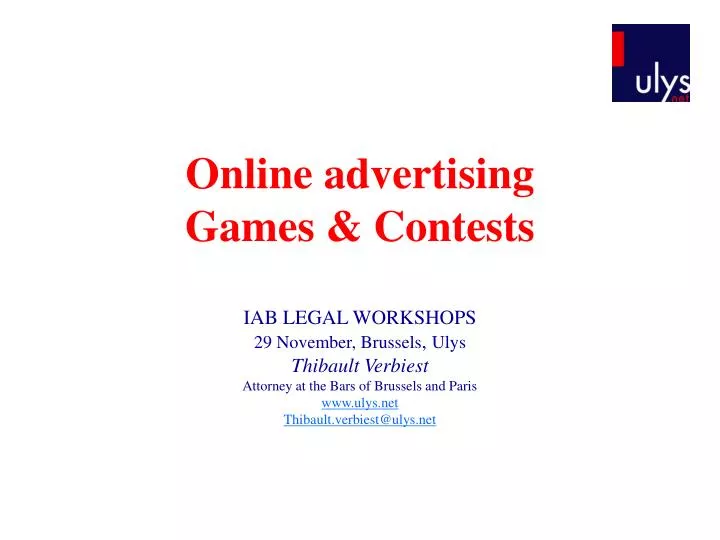 online advertising games contests