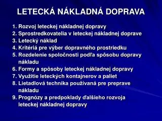 leteck n kladn doprava