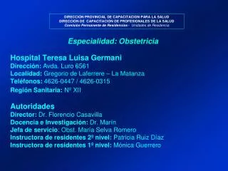 especialidad obstetricia