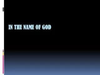 In the name of god