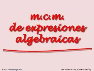 m c m de expresiones algebraicas