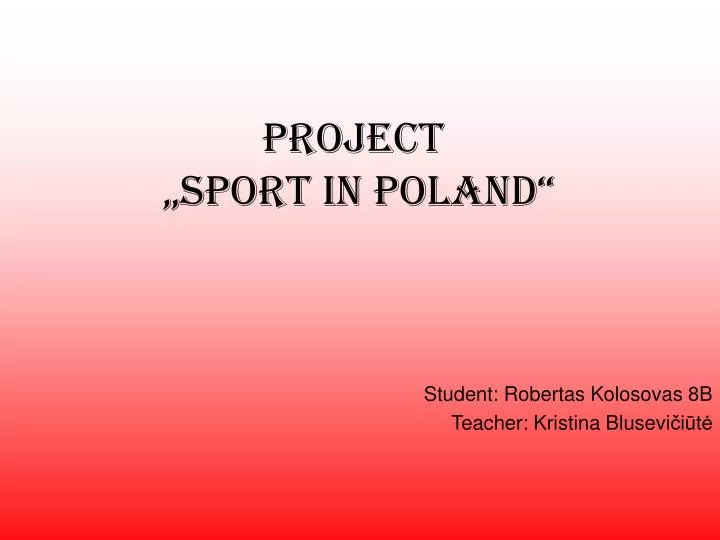 project sport in poland
